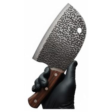 Imagem de Cutelo Machado Inox Artesanal Grande – Faca Rústica Profissional para Churrasco, Cozinha e Carnes Pesadas