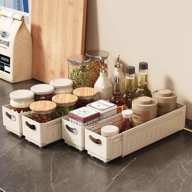 Imagem de Organizador de armário de armazenamento dobrável, caixas expansíveis de plástico para organização, ajustáveis de 28 a 48 cm para quarto, utensílios de cozinha, ferramentas e armário (1 peça)