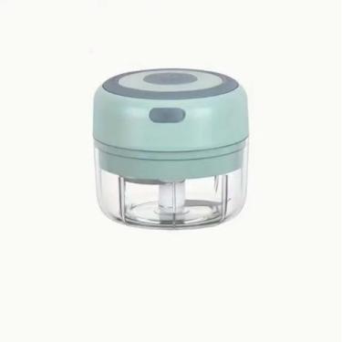 Imagem de Mini cortador de alimentos, espremedor de alho elétrico, carregamento USB, moedor elétrico de vegetais, operação com uma mão, fácil de limpar (verde, 100 ml)