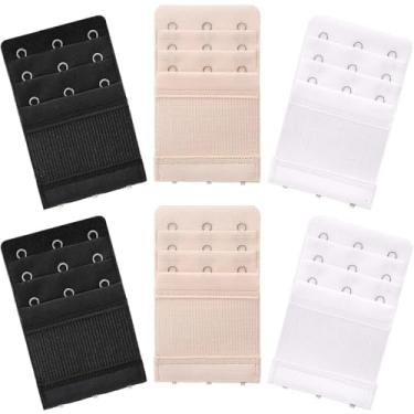 Imagem de Akstore 6 peças de sutiã extensor de sutiã elástico macio e confortável com 3 ganchos e extensor de sutiã feminino 3 fileiras, Multicolors, One Size