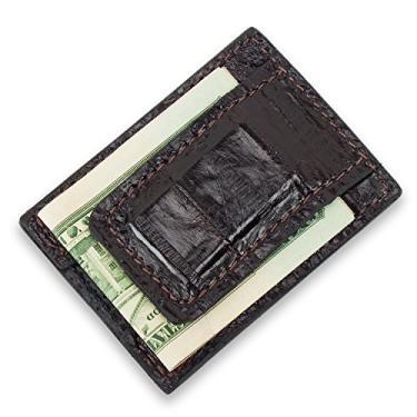 Imagem de Carteira magnética de couro para enguia com 3 compartimentos para cartão, Marrom, One Size