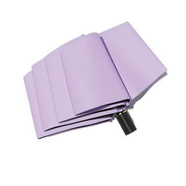 Imagem de barenx Guarda-chuva elegante, guarda-chuva dobrável automático premium, guarda-chuva com proteção UV, guarda-chuva compacto - 8/10/24/60 costelas, 8 nervuras, alça dourada, roxo