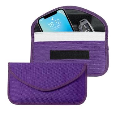 Imagem de Lyxheth 2 bolsas Faraday para chave de carro e celular, bolsa com bloqueio de sinal, protetor de chave Faraday, proteção universal para cartão de privacidade para celular, acessórios de carro