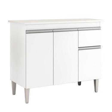Imagem de Balcão Gabinete Tatiane 100cm S/tampo - Branco