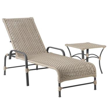 Imagem de Espreguiçadeira Catar Mesa Corda Alumínio Náutica Piscina Rami