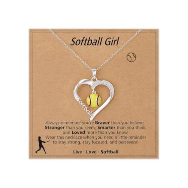 Imagem de Eioi & Lmnm Colar feminino de softbol/futebol/voleibol, acessórios esportivos, aniversário, Natal, joias para ela 45 + 5 cm, One Size, Aço inoxidável, Sem Pedra Preciosa