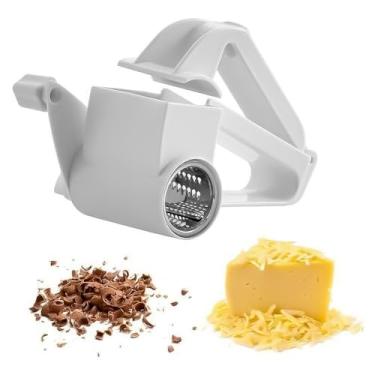 Imagem de Ralador Manual 3 em 1, Fatiador de Queijo e Chocolate com Manivela, Aço Inoxidável, Multifuncional para Cozinha