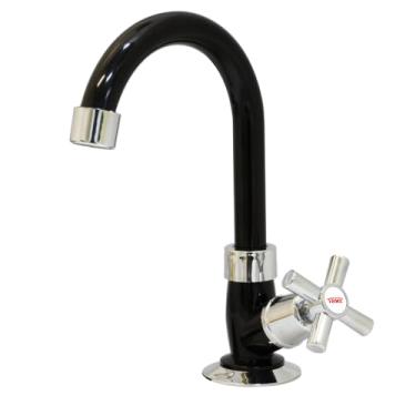 Imagem de TORNEIRA ACQUAFAM BICA ALTA E MÓVEL BANCADA PARA LAVATÓRIO PRETA – FAME