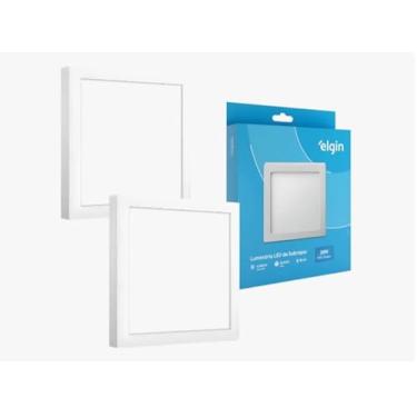 Imagem de Kit 2 Plafon Painel Quadrado Sobrepor Elgin 24w 6500k Bivolt