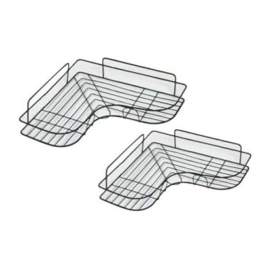 Imagem de Prateleira Aramado De Canto Em L Porta Shampoo - 2 Peças