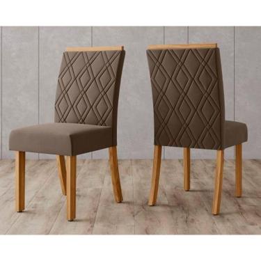 Imagem de Kit 2 Cadeiras De Cozinha Vita 2 Un Nature-suede Marrom - Henn