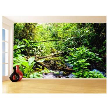 Imagem de Papel De Parede Floresta Tropical Riacho Água 3,5M Xna221 - Você Decor