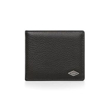 Imagem de Carteira masculina de couro bovino com bloqueio de RFID - para cartões de crédito, dinheiro e moedas, Café, 12cm x 9.5cm, Clássico