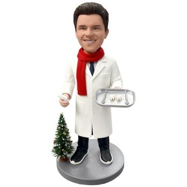 Imagem de Dentista personalizado Bobblehead Natal exclusivo decoração de escritório/carro e ornamento interior, exclusivo para profissionais de odontologia