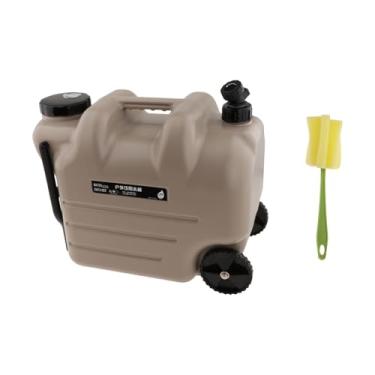 Imagem de menolana Camping Water Storage Jug Dispenser Dispenser Travel Kettle com Spigot MultiPurpose Storage Bucket para carro de carro, Cáqui