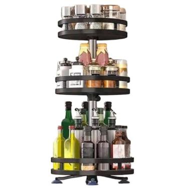 Imagem de Porta Temperos，Organizador Giratorio，Organizador De Condimentos Rack Rotativo Porta Temperos Cozinha(3 ANDAR REDONDO)
