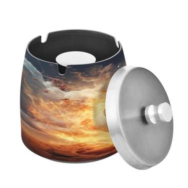 Imagem de Blueangle Cinzeiro de fogo de água de beisebol com tampa para cigarros, à prova de vento/à prova de chuva, aço inoxidável, sem fumaça, inodoro, cinzeiro para uso interno ou externo (264)