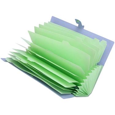 Imagem de Sacos para pastas de arquivos A4 Organizador de documentos multicamadas Bolsos de armazenamento de papel expansíveis com encaixes antiderrapantes para escritório, escola, casa, (Roxa)