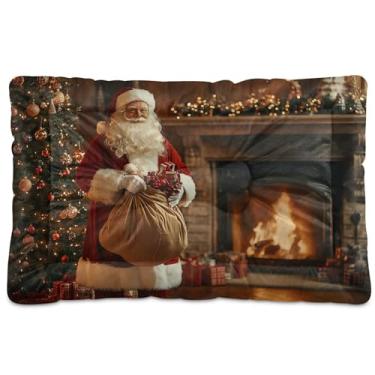 Imagem de SEHANY Cama de Natal para cães e gatos com fundo antiderrapante, cama de canil, colchão macio para animais de estimação, lavável, para cães pequenos, médios e grandes, gatos, 91 x 61 cm