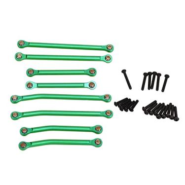 Imagem de Cuofyunl kit de ligação de haste rc, liga de alumínio, haste de ligação de engrenagem rc, peso leve, alta folga, conjunto de links rc para carro 1/18 rc (Verde)