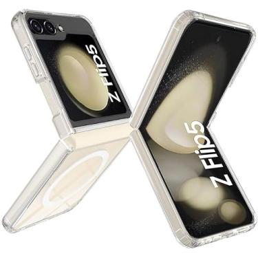 Imagem de Capa Capinha Case Compatível Samsung Galaxy Z Flip 6 Clear Case Magnética Carregamento Wireless