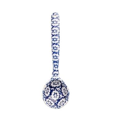 Imagem de Concha de sopa Colher de cerâmica japonesa jantar porcelana colher grande alça longa redonda sopa asiática 1 peça(Blue)