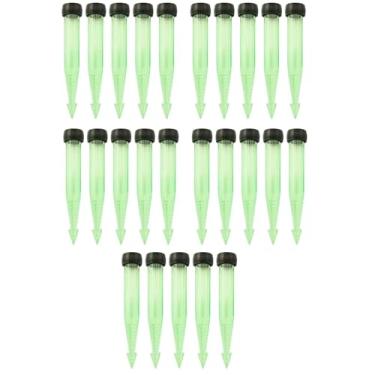 Imagem de Maxmoral 25 peças, mangueira floral de plástico farpado de 10 x 1,8 cm com tampa de silicone, suprimentos para floristas, arranjos florais e itens decorativos