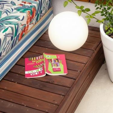 Imagem de Luminária Esfera Lightness Led, 30x30x30cm, Plástico Polietileno, Bateria Recarregável USB, Controle Remoto, Bivolt, Decoração