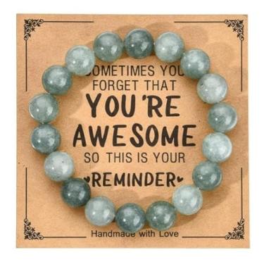 Imagem de Pulseiras de contas presentes para mulheres e homens, pulseira elástica de pedra natural feita à mão, pulseiras de amizade para casais, One Size, Vidro, Sem Pedra Preciosa