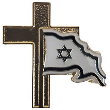 Imagem de Broche de lapela cruzada Israelense Judaísmo Estrela David Zion Item de colecionador real EUA