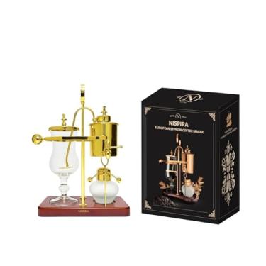 Imagem de Nispira Belgium Royal Family Balance Syphon exclusivo gravidade vintage cafeteira sistema de fermentação a vácuo ouro 500 ml