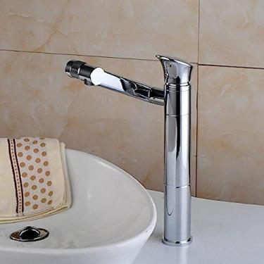 Imagem de LMJYU Torneiras de pia de banheiro Torneira de lavatório, torneira de lavatório de banheiro Torneira de lavatório giratória acima do balcão Torneira de água quente e fria