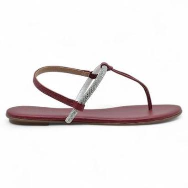 Imagem de Sandalia Rasteira Beira Rio Feminina Conforto Tiras Strass-Feminino