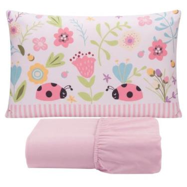 Imagem de Jogo de Lençol Solteiro 2 peças para Menina - Carinha de Anjo Enxovais