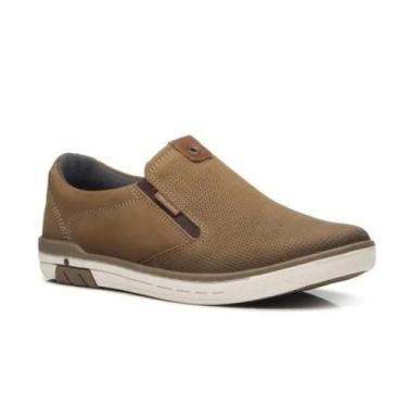 Imagem de Sapatênis Pegada Basic Slip On Couro Masculino Marrom, Mascavo, 43
