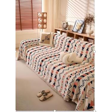 Imagem de amorus Cobertores boêmios, cobertor de chenille, jacquard de chenille, borlas, capa macia para sofá, cama, acampamento ao ar livre, piquenique, carro, viagem, quente e aconchegante para as estações