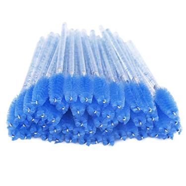 Imagem de Luqeeg Pincéis Portáteis de Nylon para Cílios e Sobrancelhas, 50 Peças, Material Não Tóxico, Fáceis de Transportar e Armazenar para Ferramentas de Maquiagem (Azul escuro)