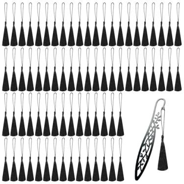 Imagem de 100 peças de borlas de marcador de página para artesanato, borlas macias feitas à mão, mini borlas para fazer joias, chaveiro mini borlas para costura de roupas, etiqueta de presente faça você mesmo