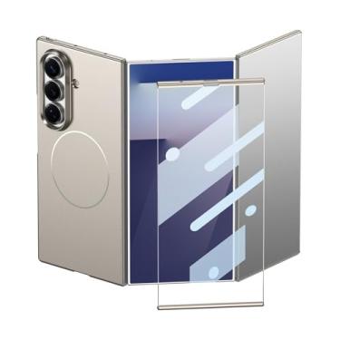 Imagem de FWYANZH Capa magnética para Samsung Galaxy Z com três dobras, capa fina minimalista para PC, protetor de tela integrado, capa à prova de choque, cinza, dobra tripla