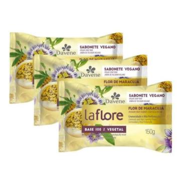 Imagem de 3 Un Sabonete em Barra Vegetal La Flore Flor de Maracujá 150g - Davene