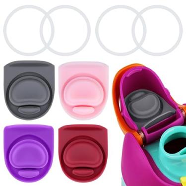 Imagem de BMSQOFD 4 conjuntos de tampas de vedação de substituição para boca de tampa Owala Freesip, peças de anel de vedação de silicone para garrafa de água, acessórios de tampa superior para Owala Freesip 16
