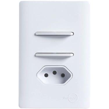 Imagem de 2 Interruptores Simples e Tomada 2P+T de 20 Ampères com Placa 4x2 Bran