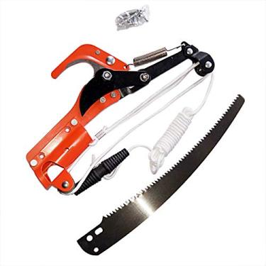 Imagem de Cortador de Árvores 2 em 1 para Galhos Altos com Serra Corte Corda e Design 3 Polias - Ferramenta Jardinagem Podas Bonsa