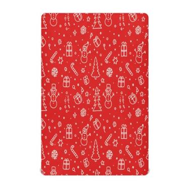 Imagem de Qilmy Lençóis de bebê com textura de Natal, macio, respirável, de microfibra elástica, lençol com elástico para meninos e meninas, 132 x 71 cm, capa de colchão infantil portátil