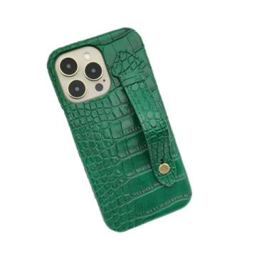 Imagem de IRTGFG Para iPhoe 15plus, alça de pulso adequada, capa de celular, suporte, capa de couro (para iPhoe 15plus/verde)