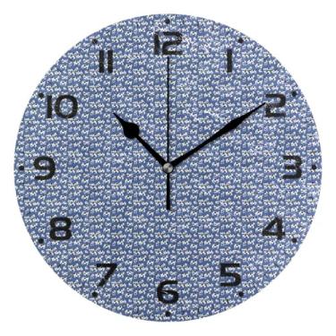 Imagem de JUZIHAI Relógio de parede com estampa de vaca silencioso, sem tique-taque, relógios de parede redondos operados por bateria, fácil de ler, relógio decorativo de parede para casa, cozinha, sala de