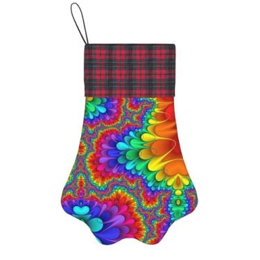 Imagem de SKKNT Meias de Natal com estampa de cores brilhantes para animais de estimação, decoração de Natal, cães, gatos, árvores, presente conveniente