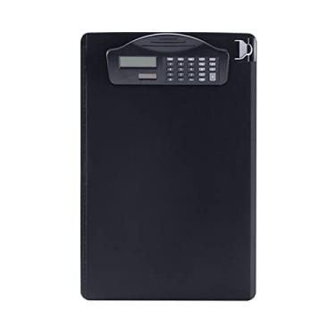 Imagem de Prancheta multifuncional com calculadora de pasta bloco anotações compartimento para caneta e régua arquivo papel A4 adequada uso estudantil escritório negócios