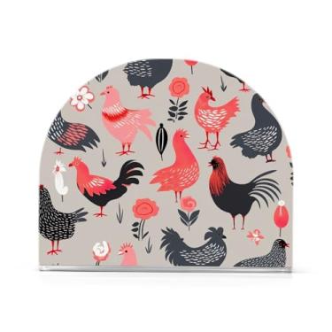 Imagem de Porta-guardanapos de coquetel acrílico Farm Rooster, porta-guardanapos para guardanapos de jantar, dispensador de guardanapos de restaurante para guardanapos de papel de jantar