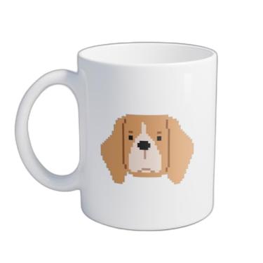 Imagem de Caneca Xícara de Café Porcelana 300ml com Desenho Cabeça de Beagle Pixel